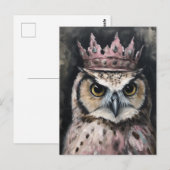 Mooie Uil in een kroon Briefkaart (Voorkant / Achterkant)