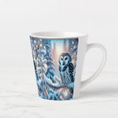 Mooie uil in een winter wonderland Kerstmis Latte Mok (Rechts)