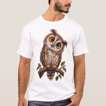 Mooie uil op tak illustratie T-shirt