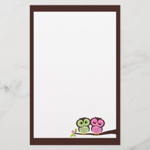 Mooie uilen stationery briefpapier