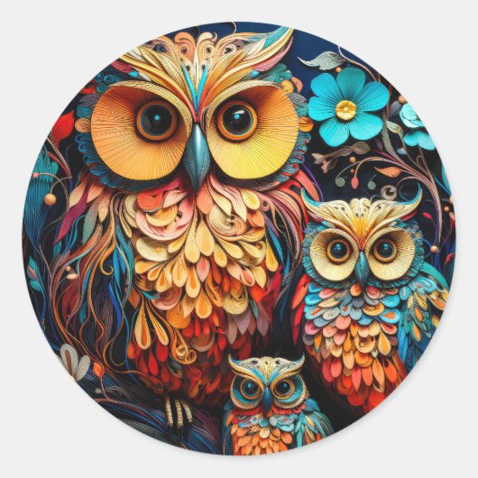 Mooie uilen Sticker (Voorkant)