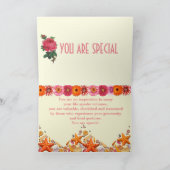 Mooie uitdrukkingen Dank u kaart (Binnen)