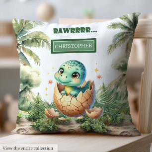 Mooie Uitkomen Snel Baby Dinosaurus Gepersonalisee Kussen