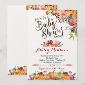 Mooie uitnodiging voor het Baby shower van Herfste (Voorkant / Achterkant)