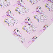 Mooie Unicorn met Rainbow Mane Pattered Tissuepapier (Detail)