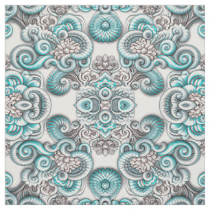 Mooie unieke Aqua Gray op witte naadloze staart Stof