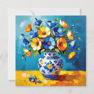 Mooie Vaas met Bloemen Blanco