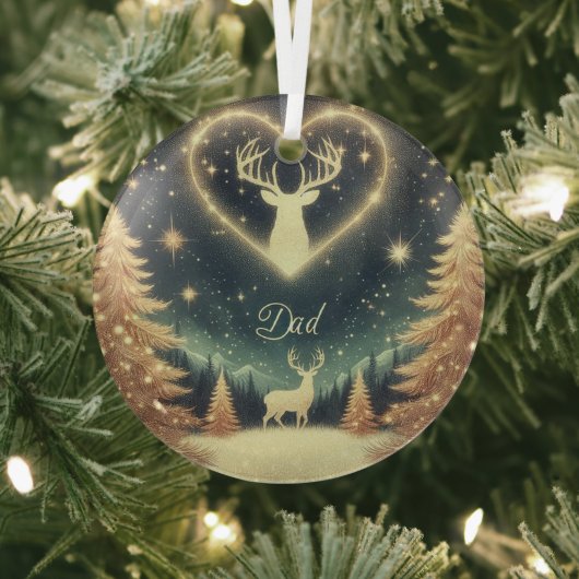 Mooie vader kerstversiering, personaliseren naam glas ornament (Insitu)