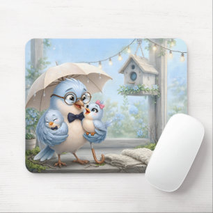 Mooie Vader Vogel & Baby Muismat
