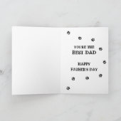 Mooie Vaderdagkaart met Hondenpootjes Kaart (Binnen)