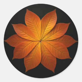 Mooie val bladeren ronde sticker