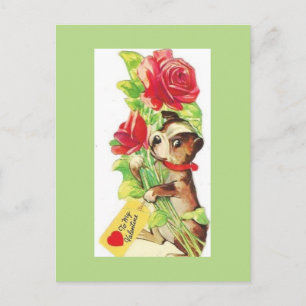 Mooie Valentijn Boston Terrier Puppy Feestdagenkaart