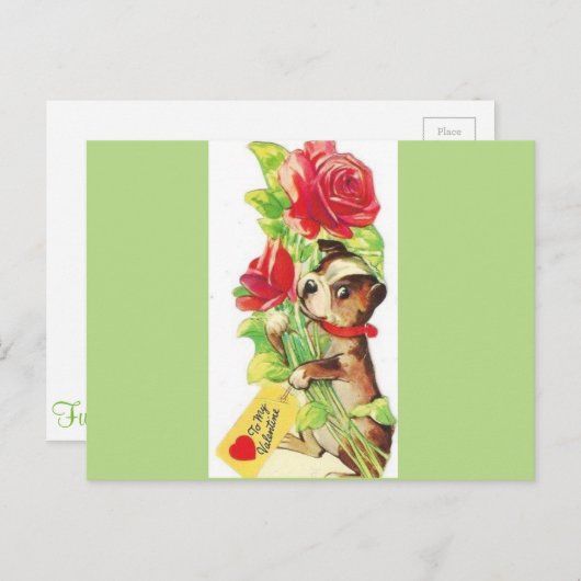 Mooie Valentijn Boston Terrier Puppy Feestdagenkaart (Voorkant / Achterkant)