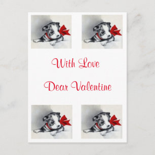 Mooie Valentijn Boston Terrier Puppy Feestdagenkaart