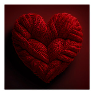 Mooie Valentijnsdag Hart Gemaakt Van Rode Draad Perfect Poster