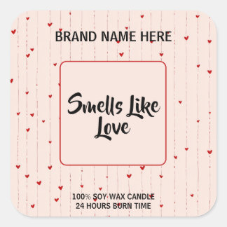 Mooie Valentijnskaarslabel met bewerkbare tekst Vierkante Sticker