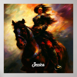 Mooie Valkyrie te paard Poster