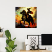 Mooie Valkyrie te paard Poster (Thuiskantoor)