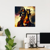 Mooie Valkyrie te paard Poster (Thuiskantoor)