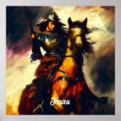 Mooie Valkyrie te paard Poster (Voorkant)