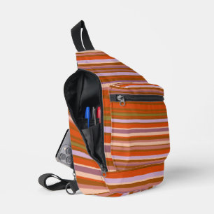 Mooie Veelkleurige modieuze horizontale lijnen Sling Bag