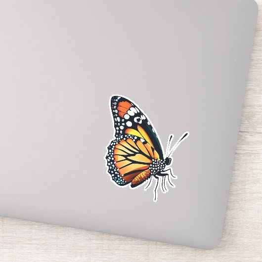 Mooie veelkleurige vlinder sticker (Detail)