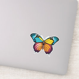 Mooie veelkleurige vlinder sticker