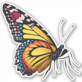 Mooie veelkleurige vlinder sticker (Voorkant)