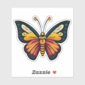 Mooie veelkleurige vlinder sticker (Vel)