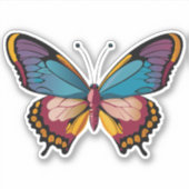 Mooie veelkleurige vlinder sticker (Voorkant)