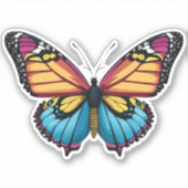 Mooie veelkleurige vlinder sticker (Voorkant)