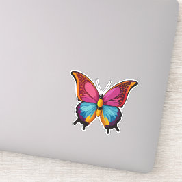 Mooie veelkleurige vlinder sticker
