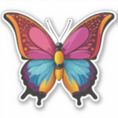 Mooie veelkleurige vlinder sticker (Voorkant)