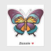 Mooie veelkleurige vlinder sticker (Vel)