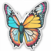 Mooie veelkleurige vlinder sticker (Voorkant)