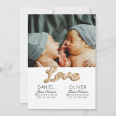 Mooie Veer Geboorte Aankondiging Twins (Voorkant)