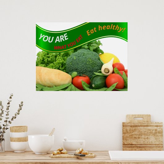 Mooie Veggies "Jij bent wat je eet" Poster (Keuken)