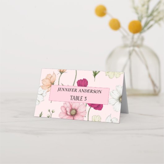 Mooie veld bloemen trouwplaats kaarten (Achterkant)