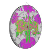 Mooie Verbazingwekkende Baby Roze Inspirerend Bloe Dartbord (Voorkant Links)