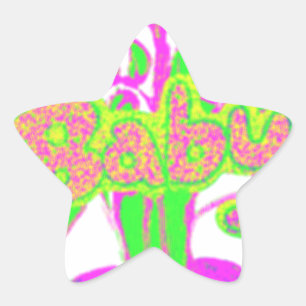 Mooie Verbazingwekkende Baby Roze Inspirerend Bloe Ster Sticker