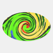 Mooie verbazingwekkende golvende zomergolf bloemen ovale sticker (Voorkant)