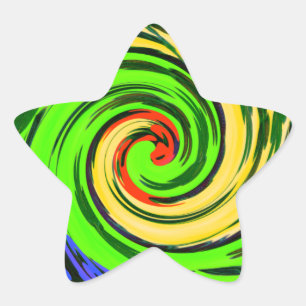 Mooie verbazingwekkende golvende zomergolf bloemen ster sticker