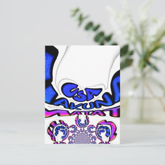 Mooie Verbazingwekkende USA Fun Text Art Pattern D Briefkaart (Staand voorkant)