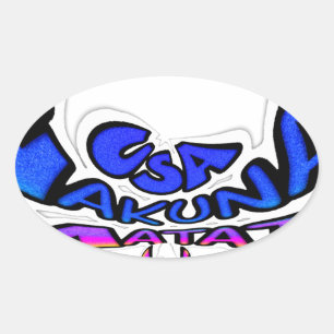 Mooie Verbazingwekkende USA Fun Text Art Pattern D Ovale Sticker