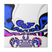 Mooie Verbazingwekkende USA Fun Text Art Pattern D Tegeltje (Voorkant)