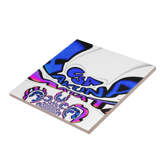 Mooie Verbazingwekkende USA Fun Text Art Pattern D Tegeltje (Zijkant)