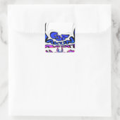 Mooie Verbazingwekkende USA Fun Text Art Pattern D Vierkante Sticker (Tas)