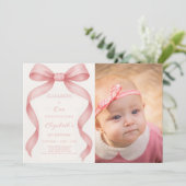 Mooie verjaardagsuitnodiging met foto kaart (Staand voorkant)