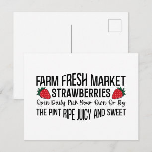 Mooie verse aardbeien van de boerderij briefkaart