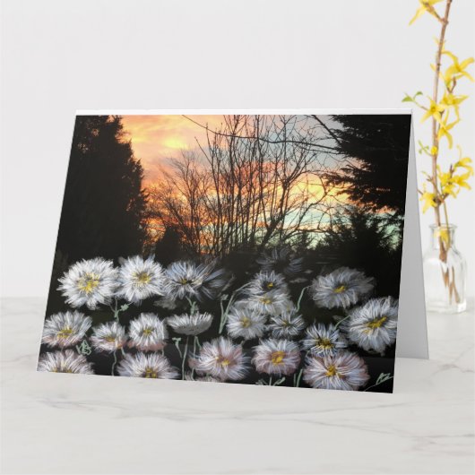 Mooie, verse dagen tegen de zon van een winter kaart (Gele Bloem)